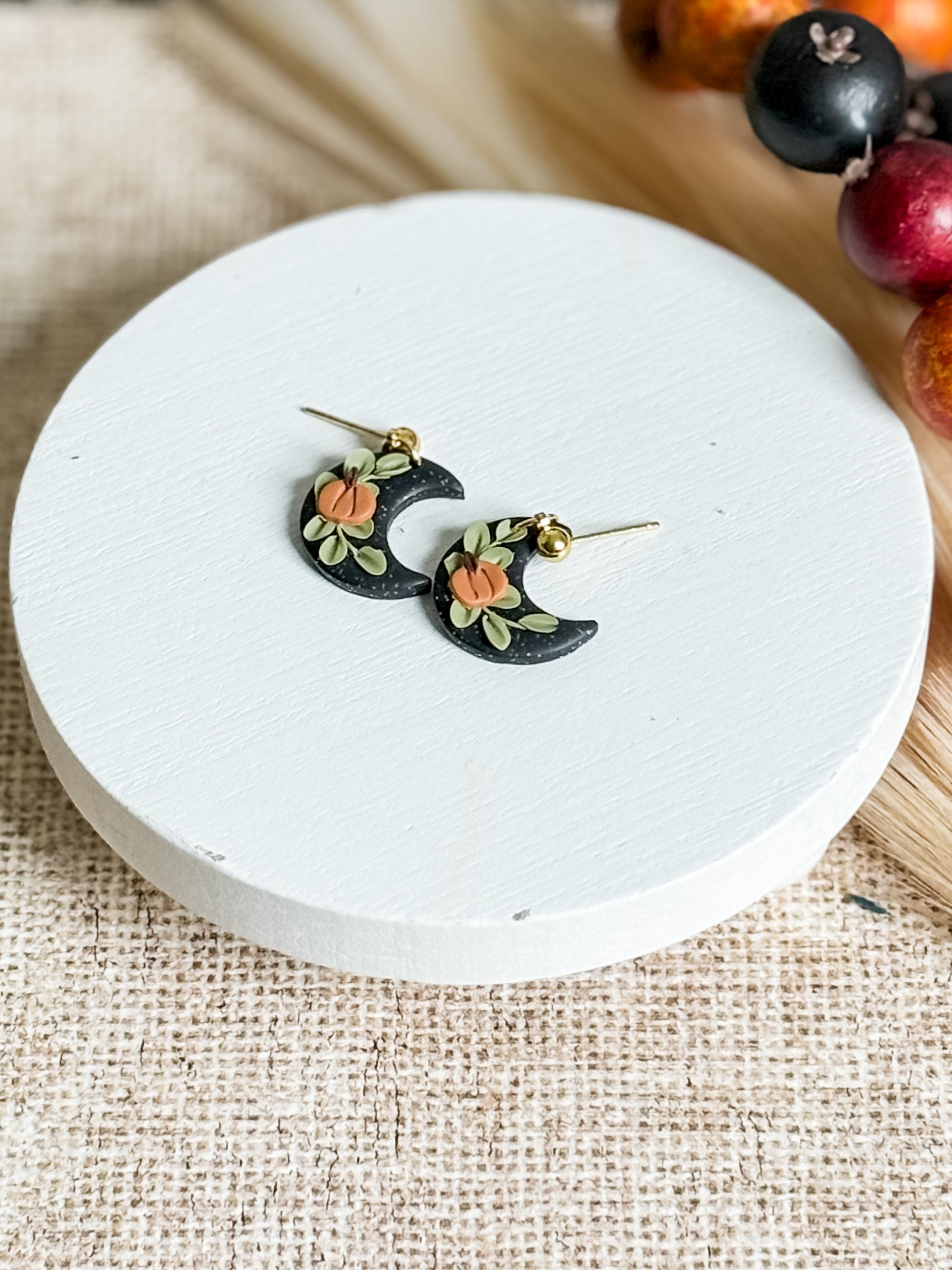 Mini Pumpkin Moon Dangles