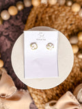 Chartreuse Checkered Daisy Studs