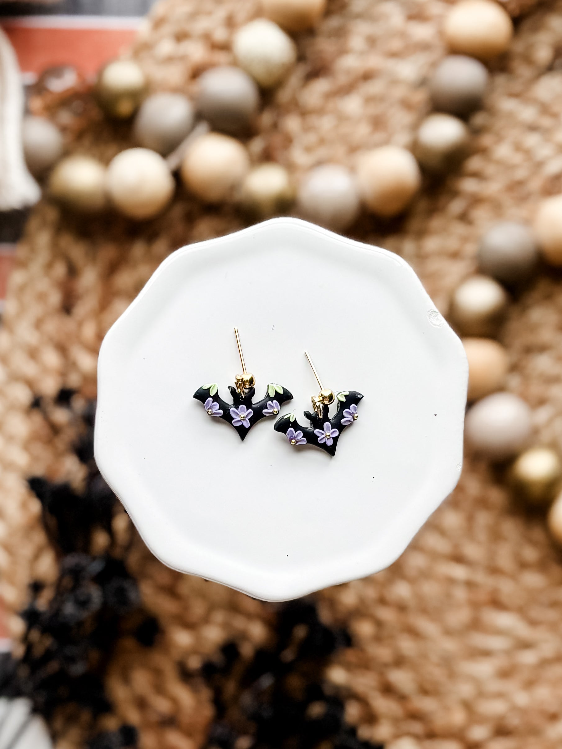 Floral Bat Dangles