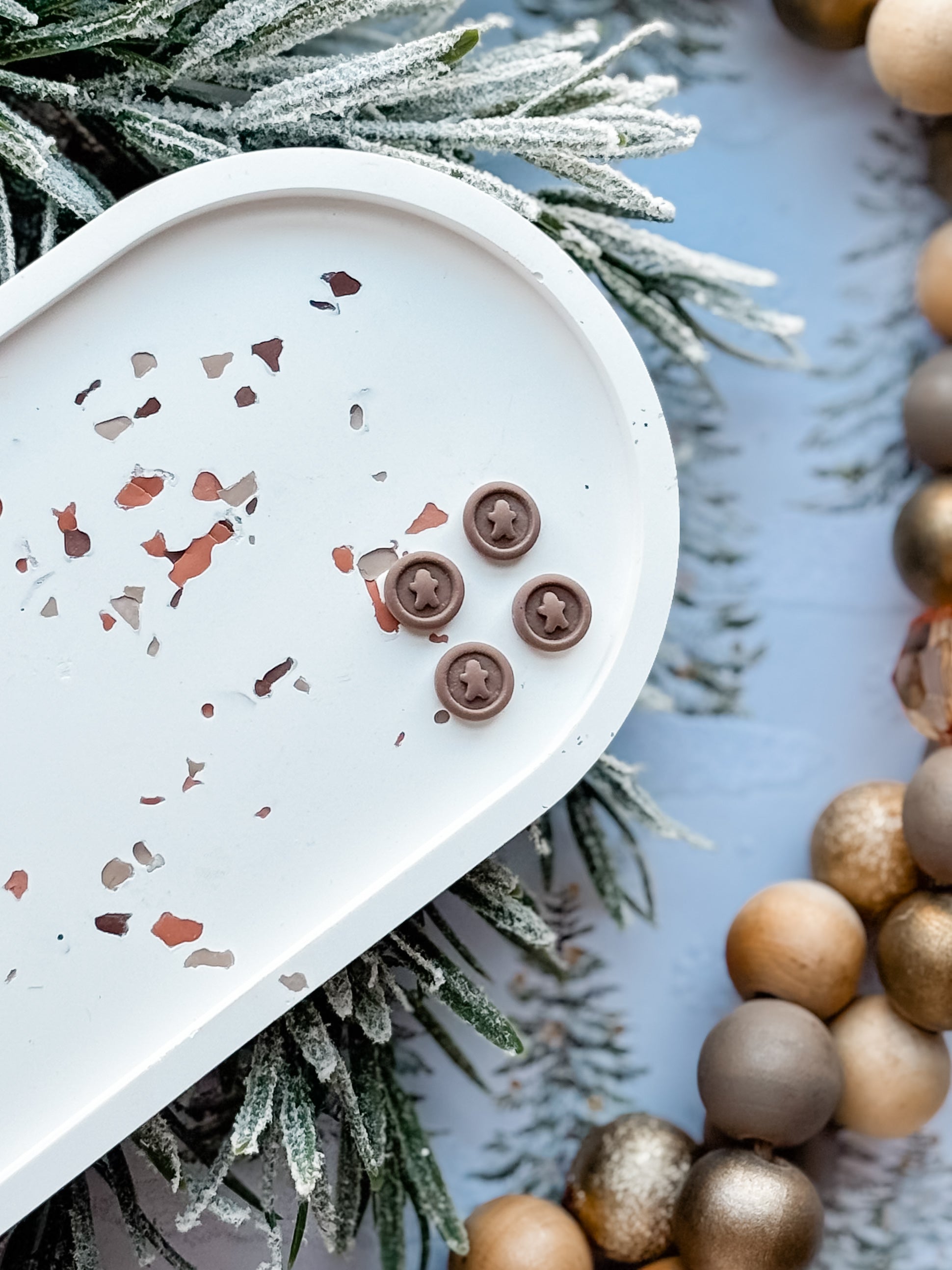 Gingerbread Man Button Studs