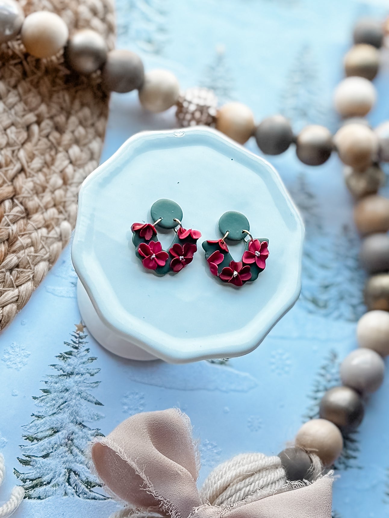 Yuletide Floral Drop Dangles