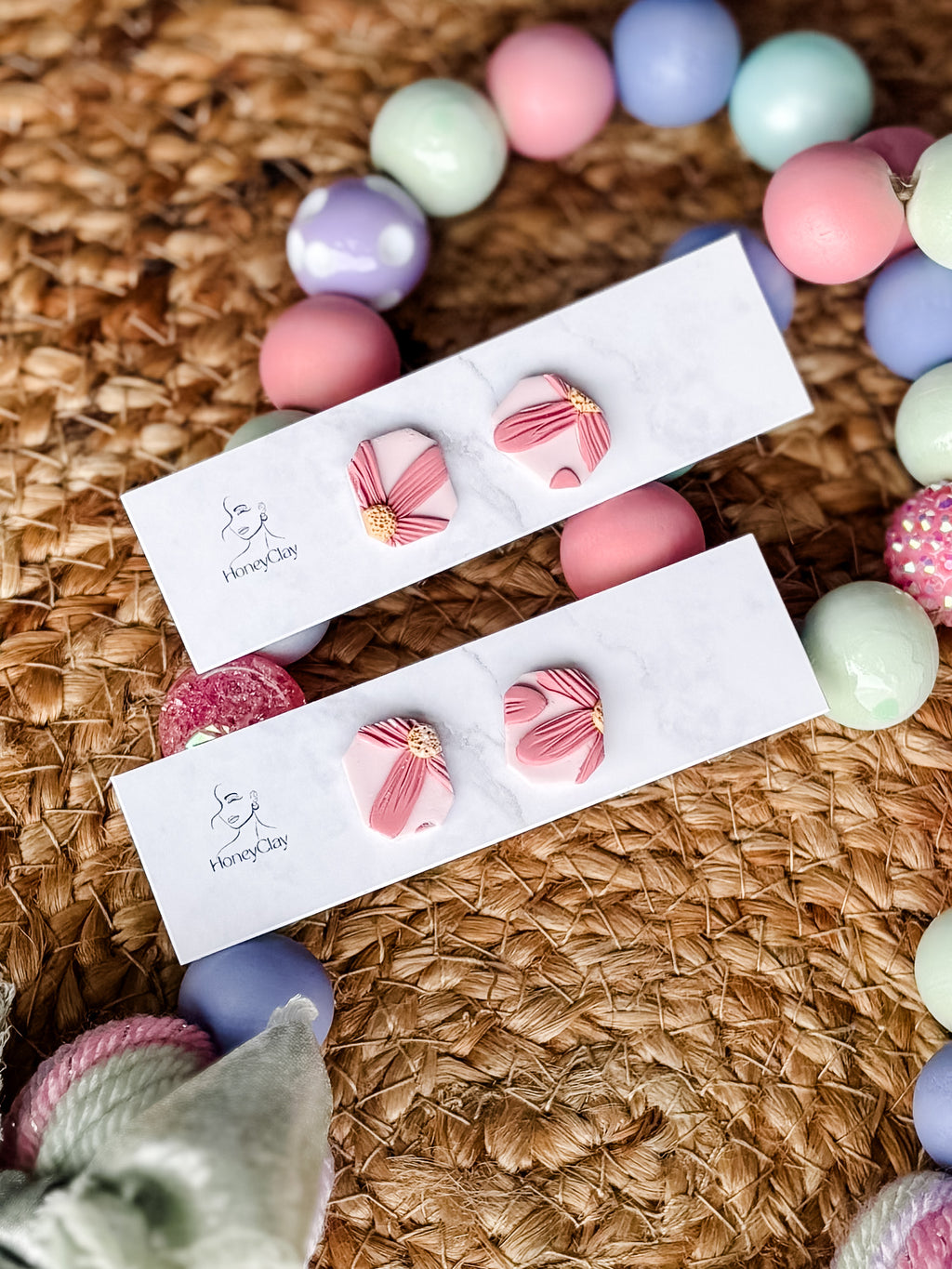 Pink Daisy Earrings