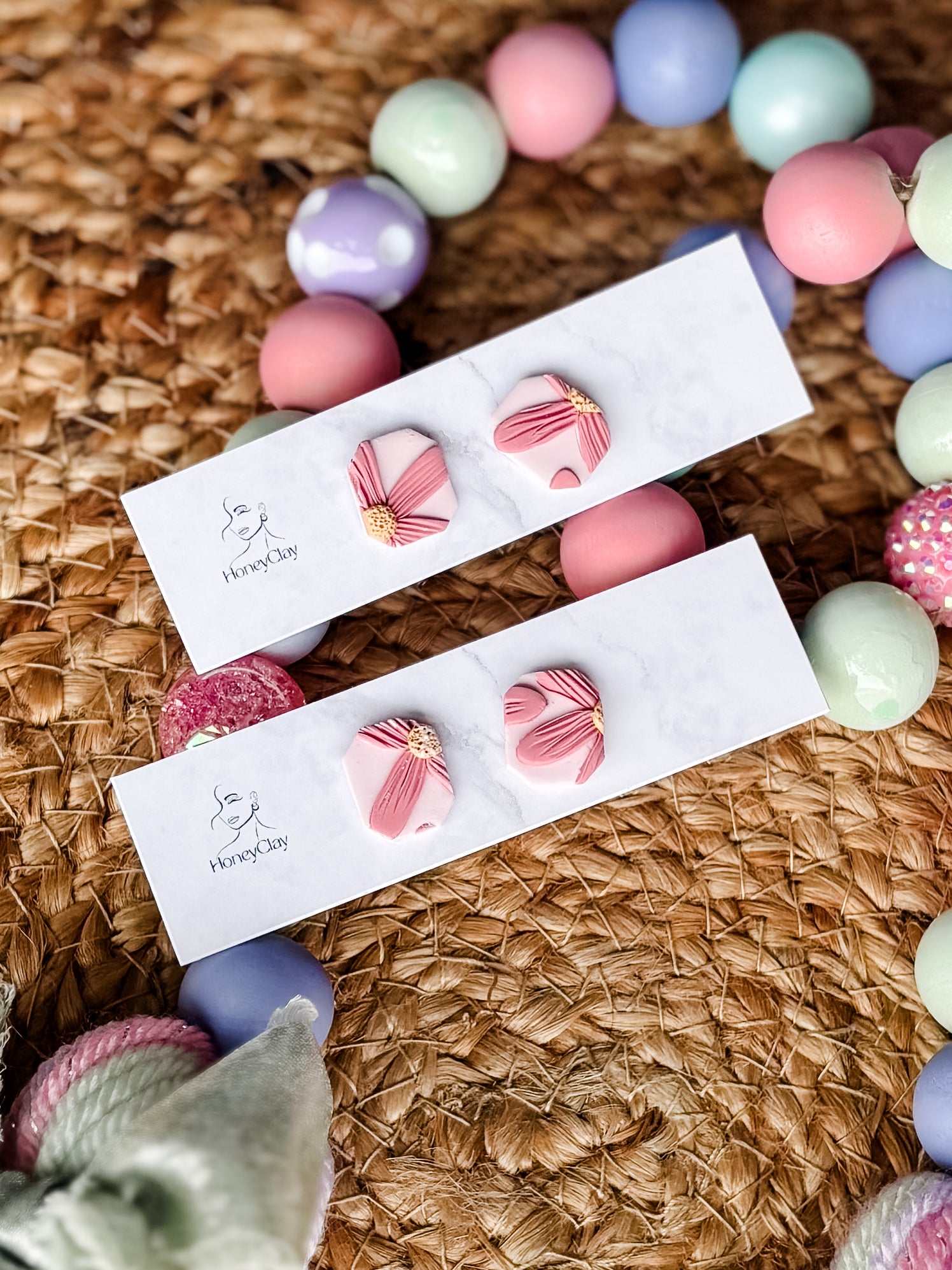 Pink Daisy Earrings
