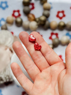 Red Glitter Clay Earrings