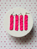 Monochrome Pink Floral Dangles