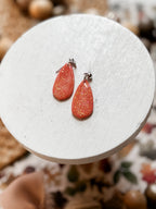 Orange Glitter Earrings