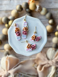 Striped Floral Dangles