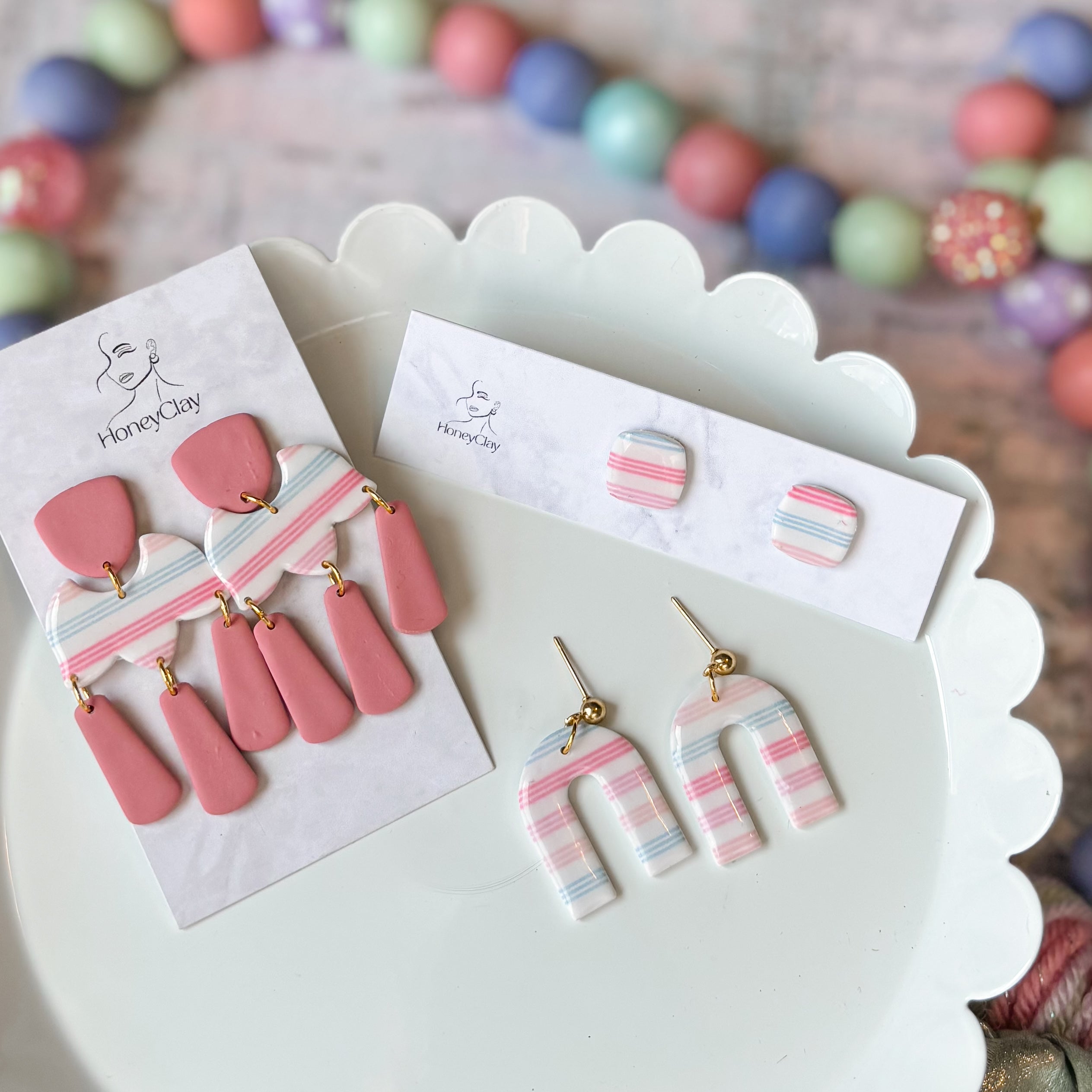 Striped Clay Earrings