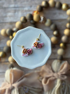 Striped Floral Dangles