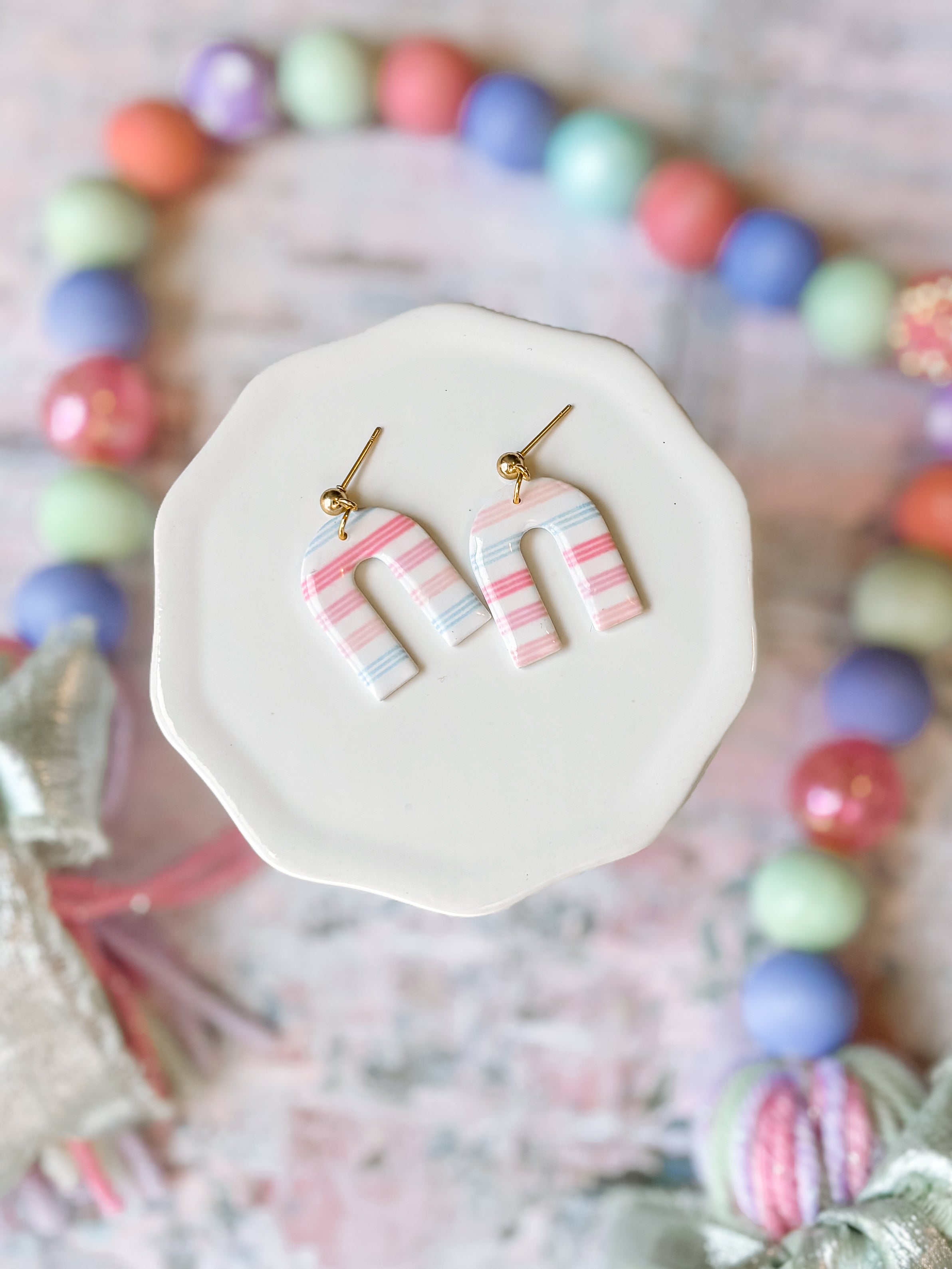 Striped Clay Earrings