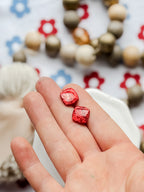 Red Glitter Clay Earrings