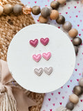 Embossed Heart Studs