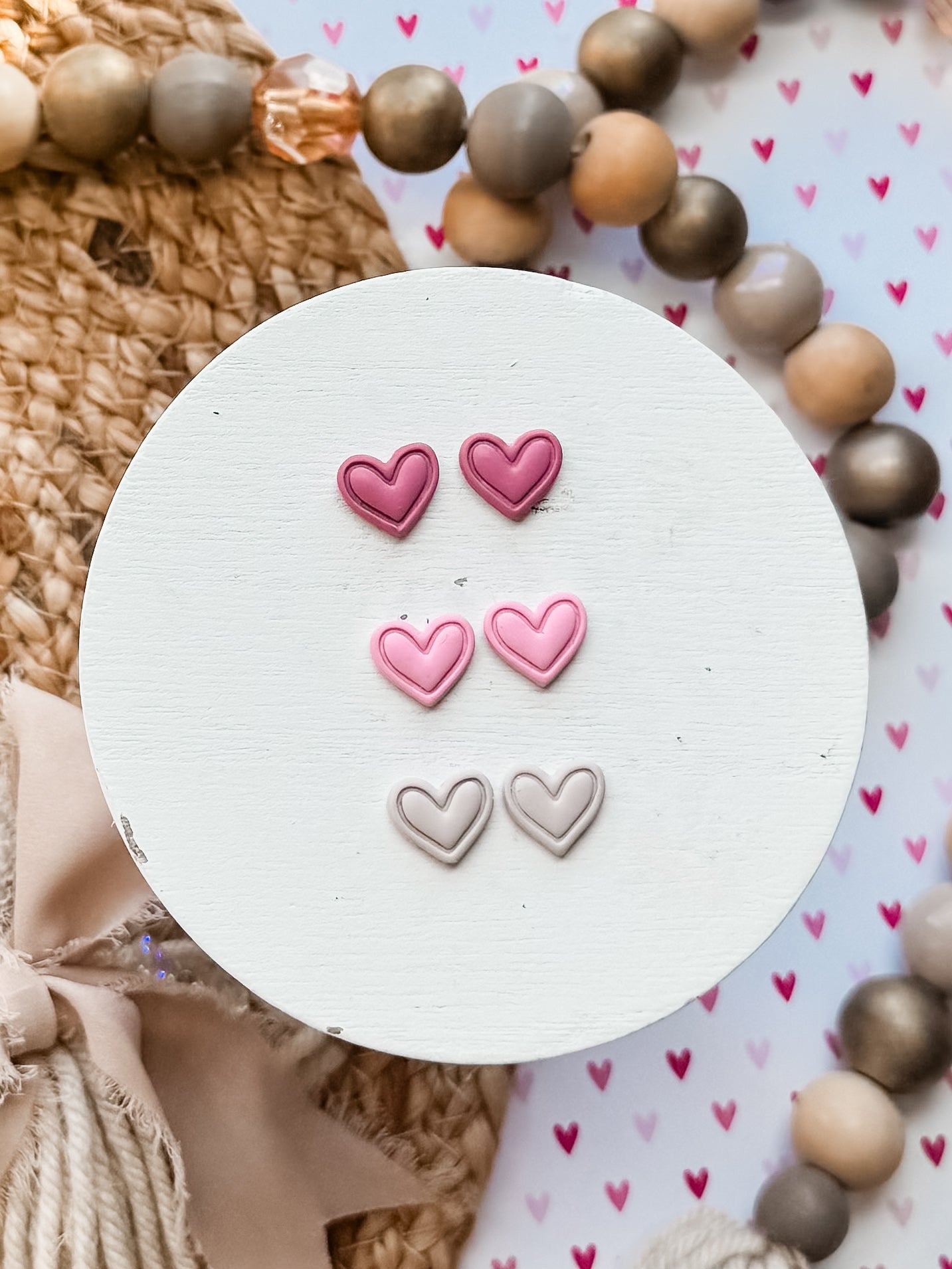 Embossed Heart Studs