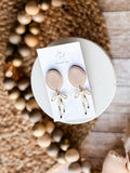 Organic Circle Dangles w/bow Charms