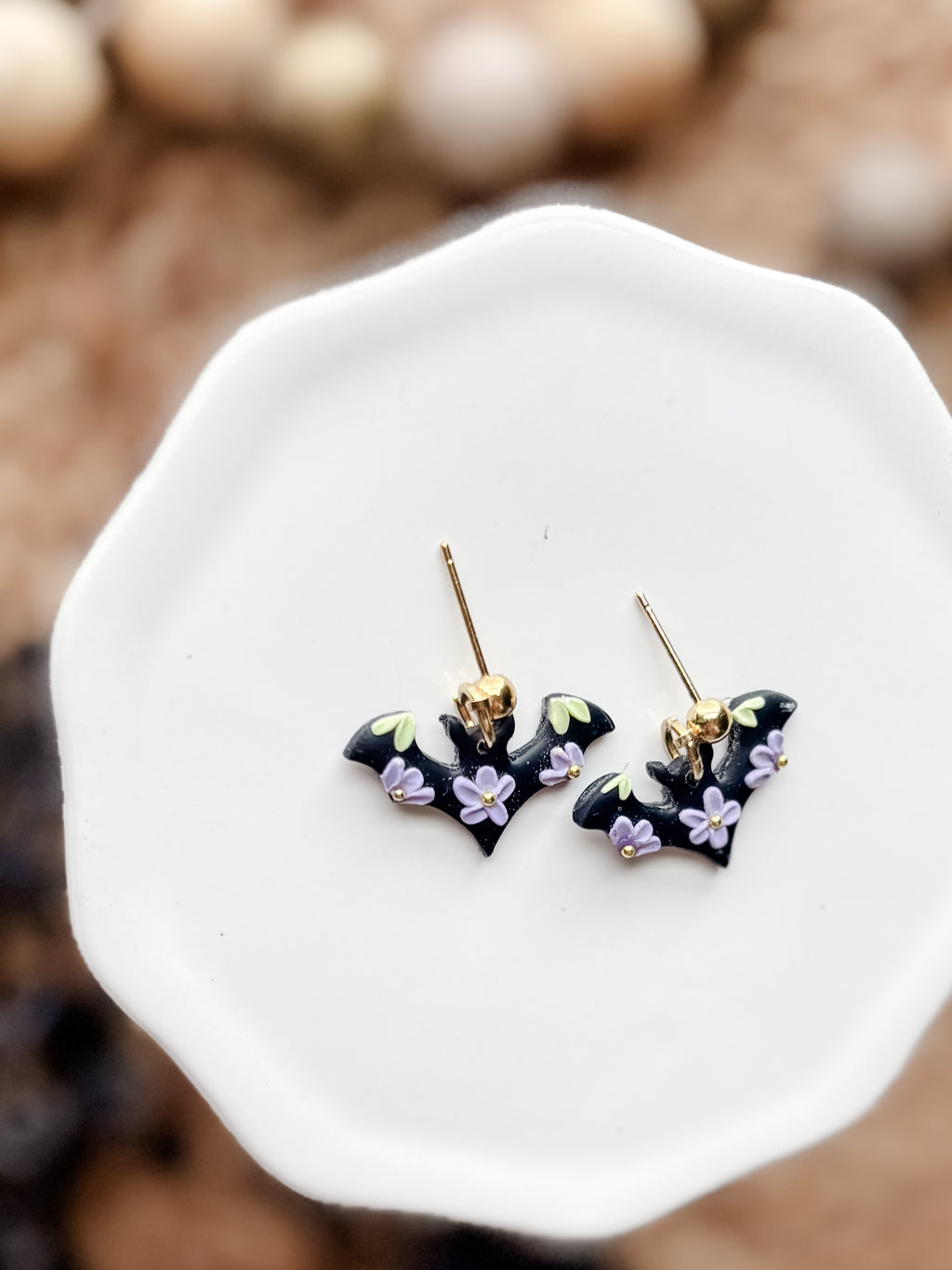 Floral Bat Dangles