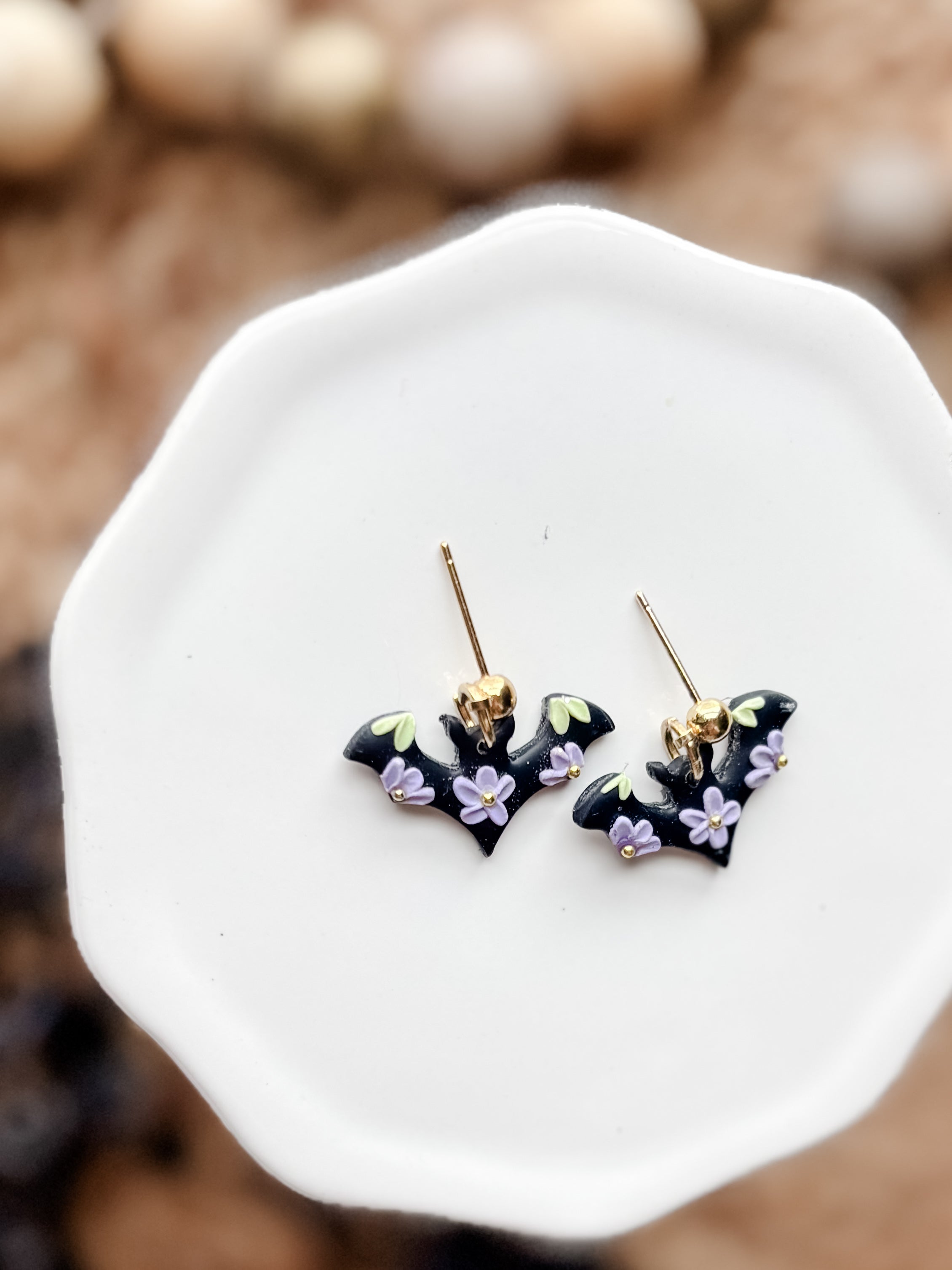 Floral Bat Dangles