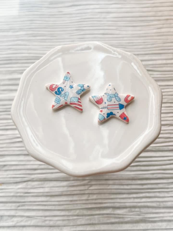 Star Doodle Large Studs