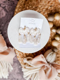 White & Gold Marble Dangles