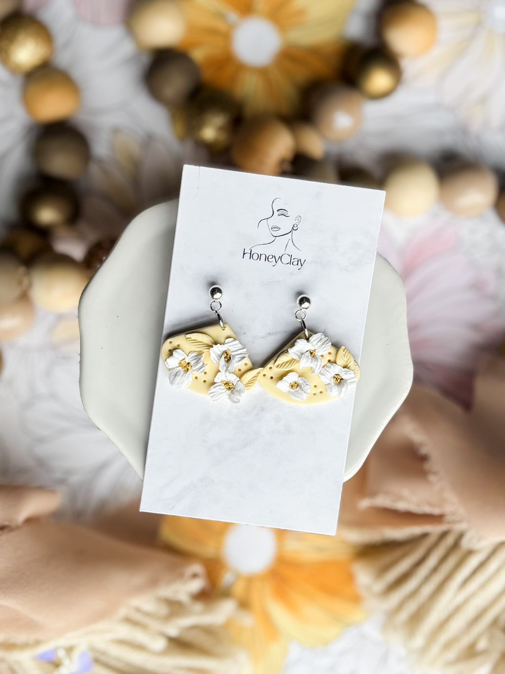 Yellow Floral Earrings