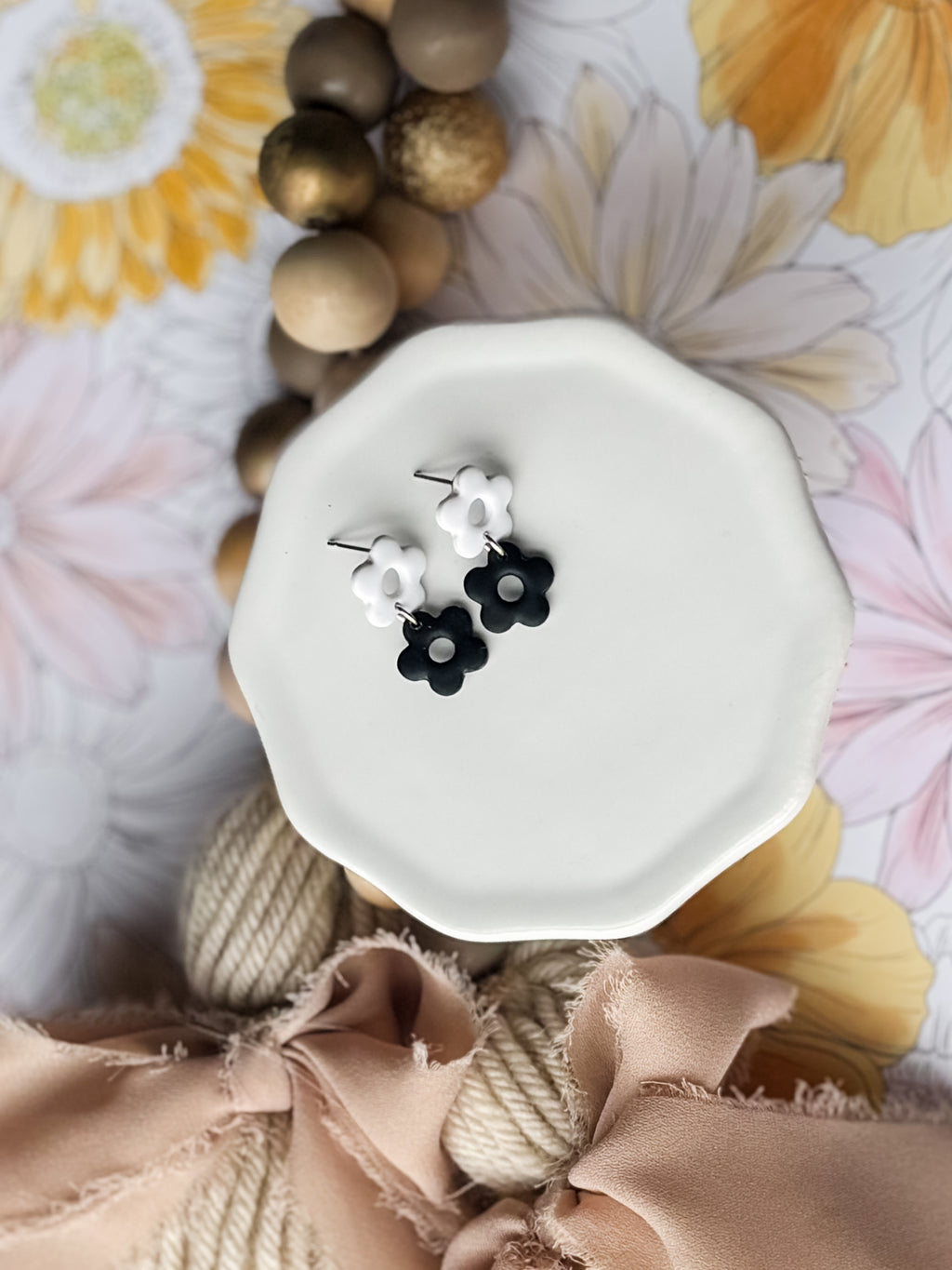 Double Daisy Dangles